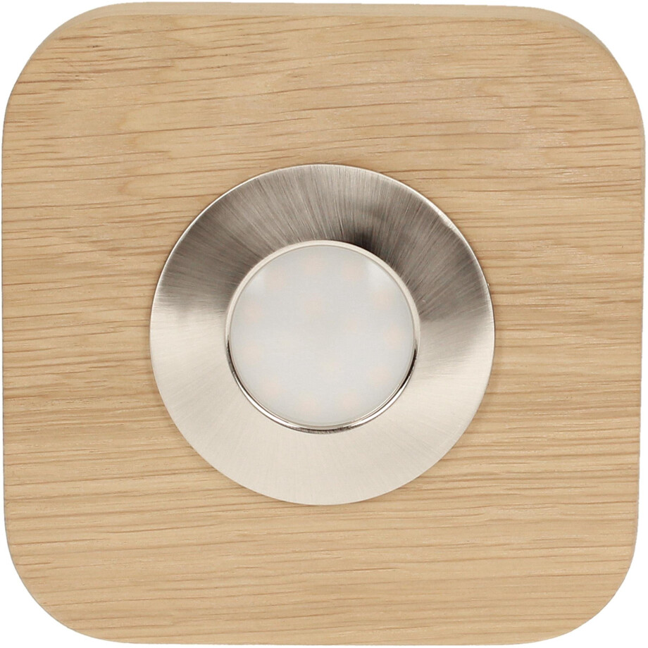 SPOT Light Plafondlamp SUNNIVA Inclusief ledverlichting, van massief eikenhout, natuurproduct afbeelding 1