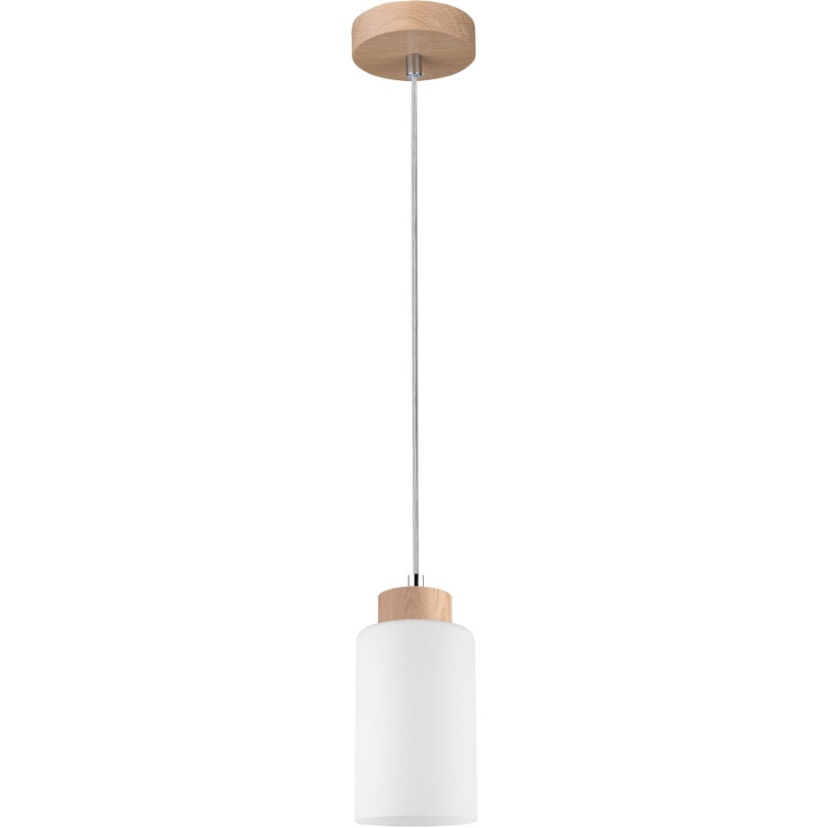 SPOT Light Hanglamp BOSCO WOOD Hanglamp, natuurproduct van eikenhout, duurzaam, kap van glas afbeelding 1