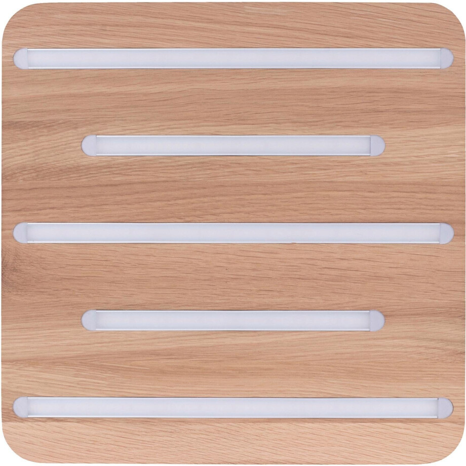 SPOT Light Led-plafondlamp Neele Inclusief 24V led modules, natuurproduct van eikenhout, duurzaam afbeelding 1
