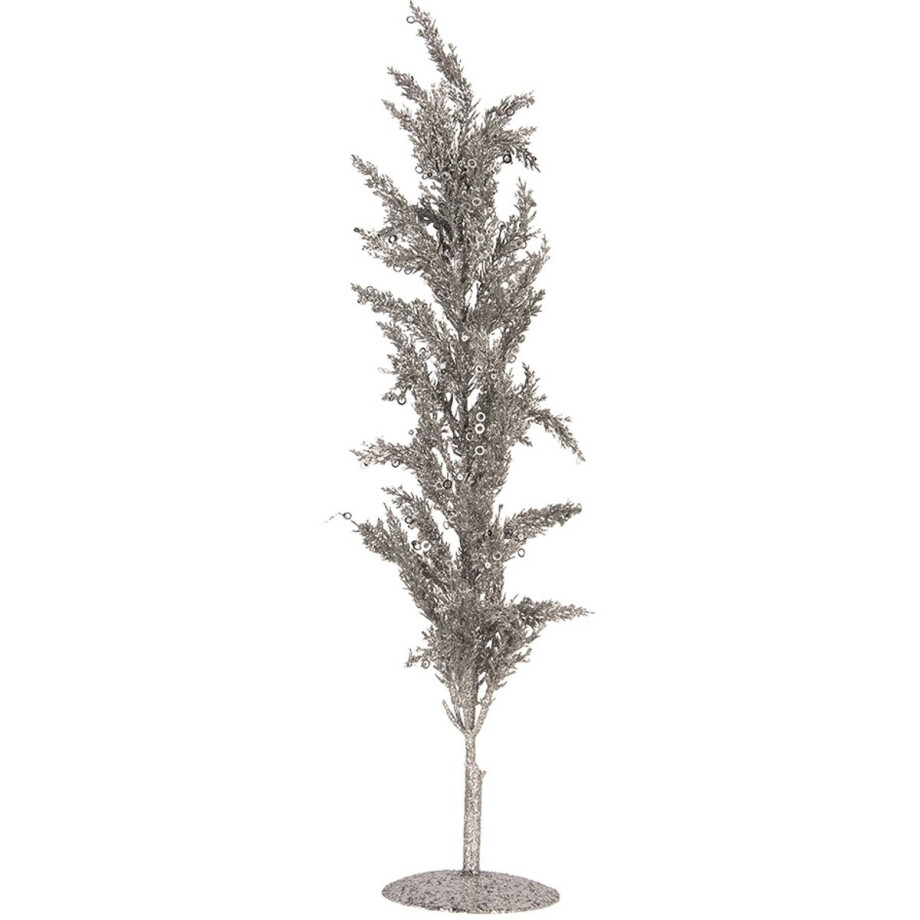 Clayre & Eef Decoratie Boom 12x12x60 cm Zilverkleurig Kunststof Clayre & Eef Decoratie Boom 12x12x60 cm Zilverkleurig Kunststof afbeelding 1