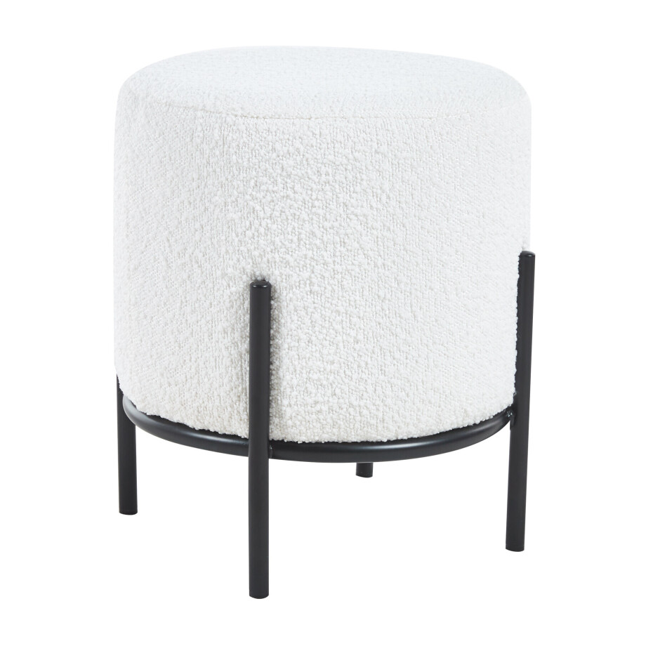 Artistiq Krukje 'Levar' 35cm, bouclé, kleur zwart / wit Artistiq Krukje 'Levar' 35cm, bouclé, kleur zwart / wit afbeelding 1