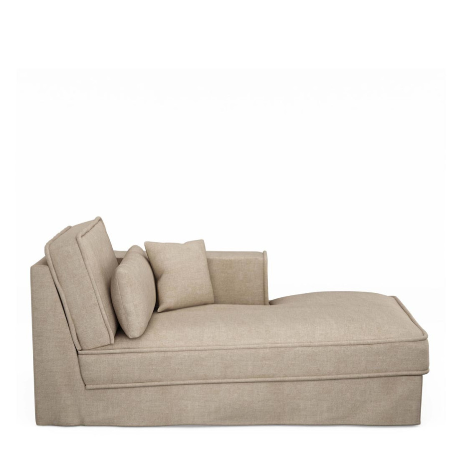 Metropolis Chaise Longue Right, washed cotton, natural afbeelding 1