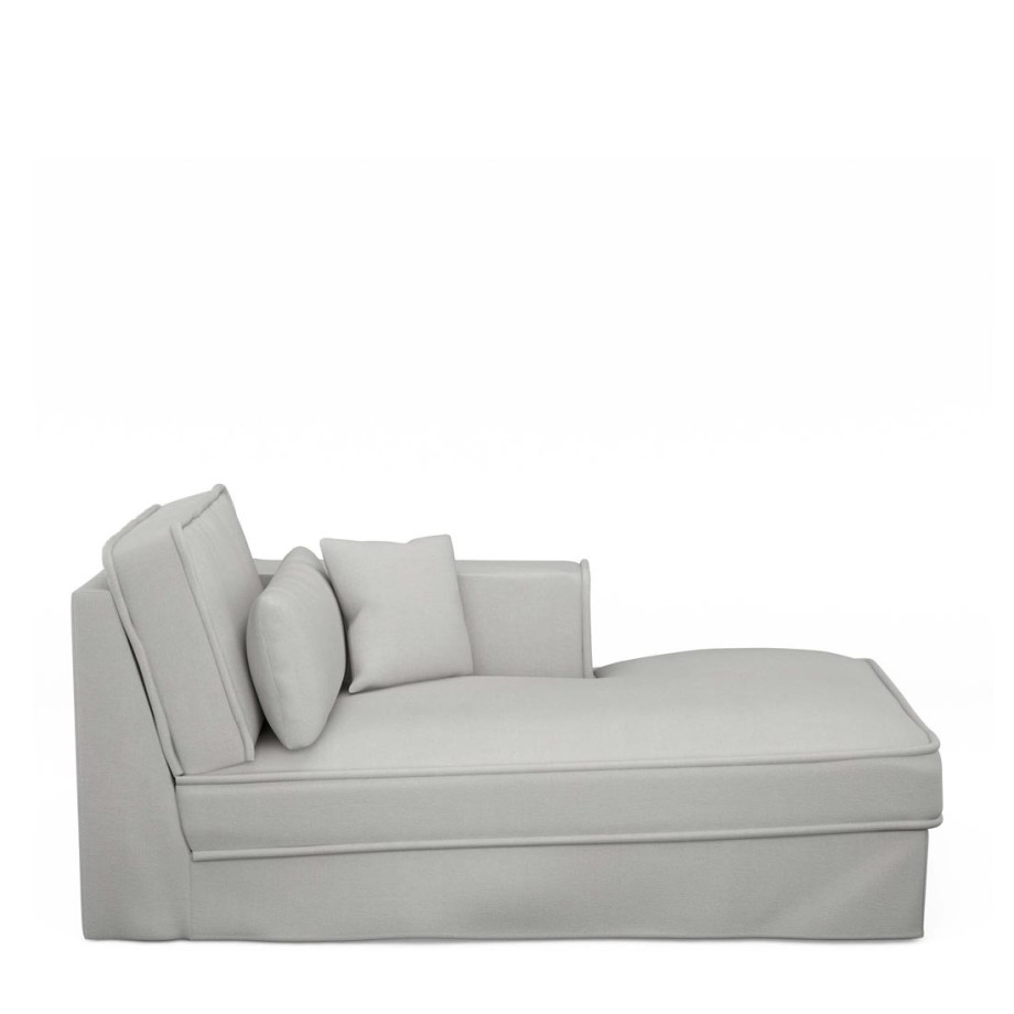 Metropolis Chaise Longue Right, washed cotton, ash grey afbeelding 1