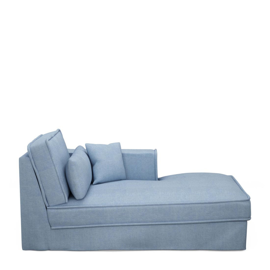 Metropolis Chaise Longue Right, washed cotton, ice blue afbeelding 1