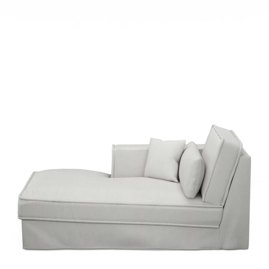 Metropolis Chaise Longue Left, washed cotton, ash grey afbeelding 1