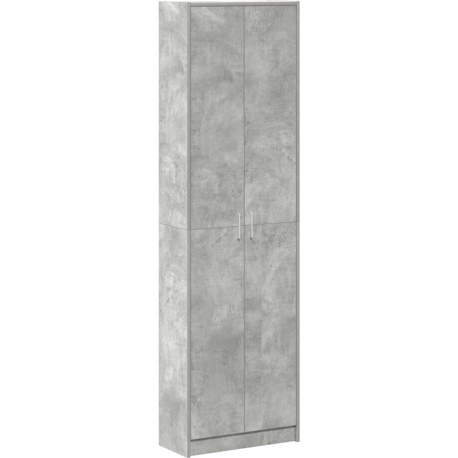 vidaXL - Kledingkast - met - plank - Beton - Grijs - 55 - x - 25 - x - 189 - cm - Bewerkt - hout afbeelding 1