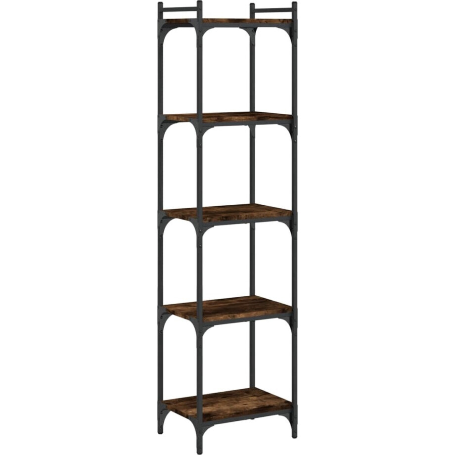 vidaXL - Boekenkast - 5-laags - 40x30x154 - cm - bewerkt - hout - gerookt - eikenkleur vidaXL - Boekenkast - 5-laags - 40x30x154 - cm - bewerkt - hout - gerookt - eikenkleur afbeelding 1