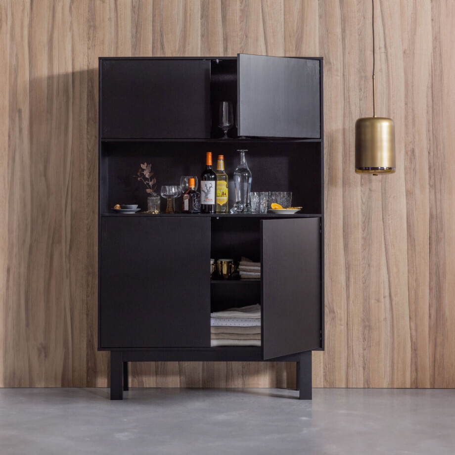 WOOOD Buffetkast 'Finca' Mat zwart, 170 x 110cm afbeelding 
