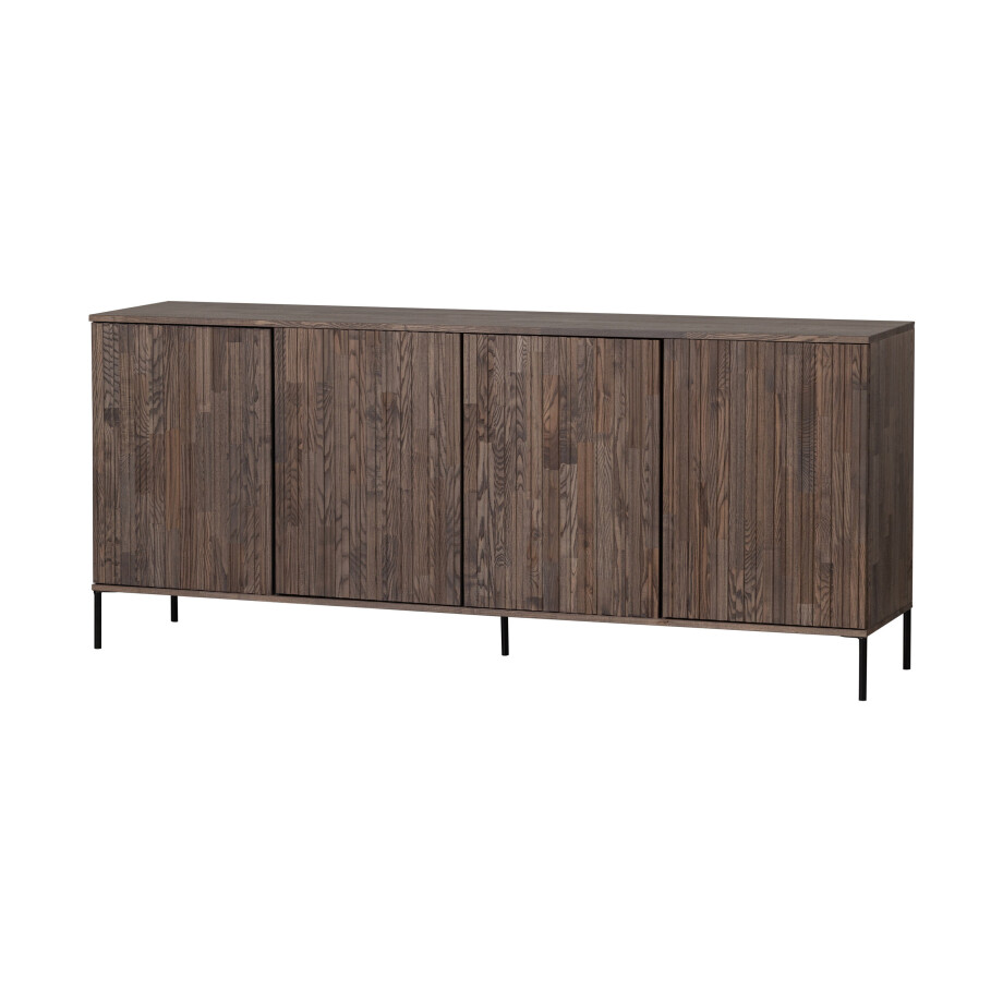 WOOOD Dressoir 'New Gravure' Essenhout, 200cm, kleur Espresso afbeelding 1