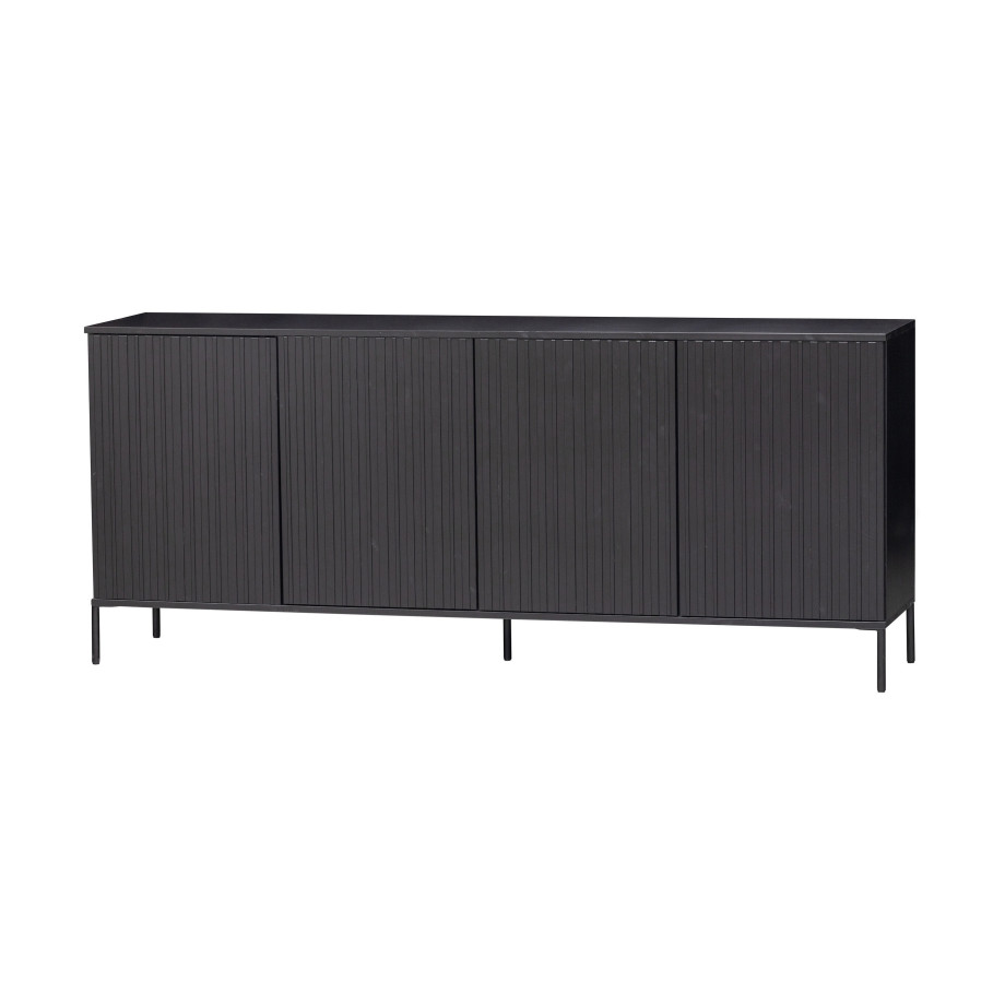 WOOOD Exclusive Dressoir 'New Gravure' Grenen, 200cm, kleur Zwart afbeelding 1