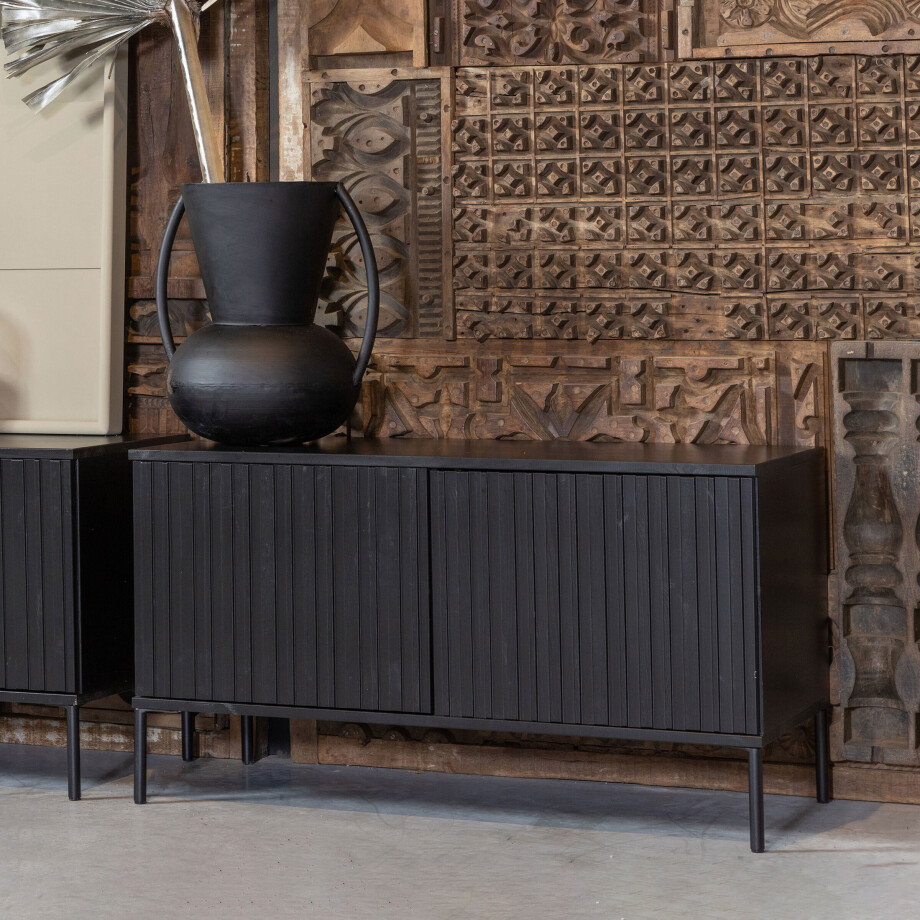 WOOOD TV-meubel 'New Gravure' Grenen, 100cm, kleur Zwart afbeelding 1