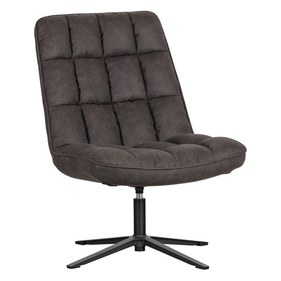WOOOD Draaifauteuil 'Dirkje' PU, kleur Zwart afbeelding 1
