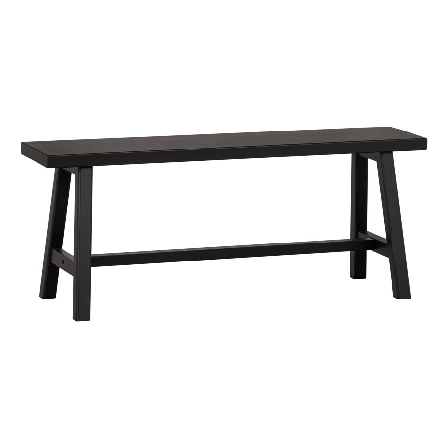 WOOOD Eetkamerbank 'Imme' Grenenhout 110cm, kleur Zwart WOOOD Eetkamerbank 'Imme' Grenenhout 110cm, kleur Zwart afbeelding 1