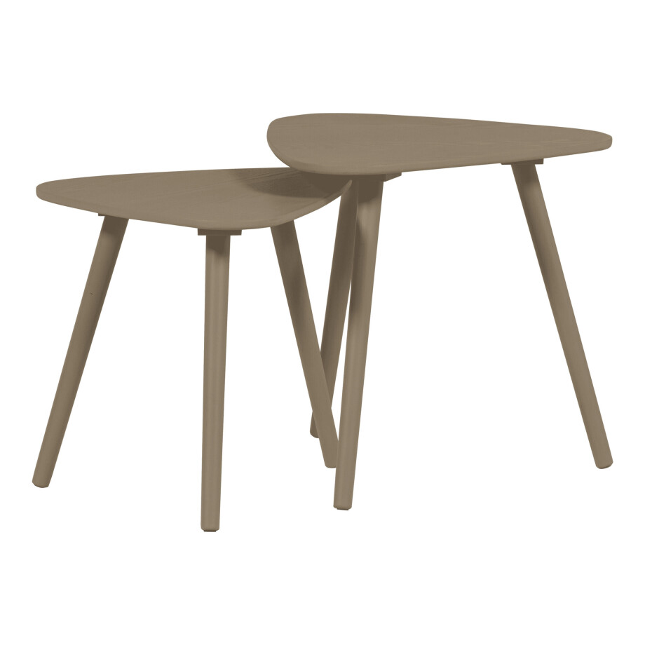 WOOOD Organische Bijzettafel 'Nila' Set van 2 stuks, kleur Zand afbeelding 1