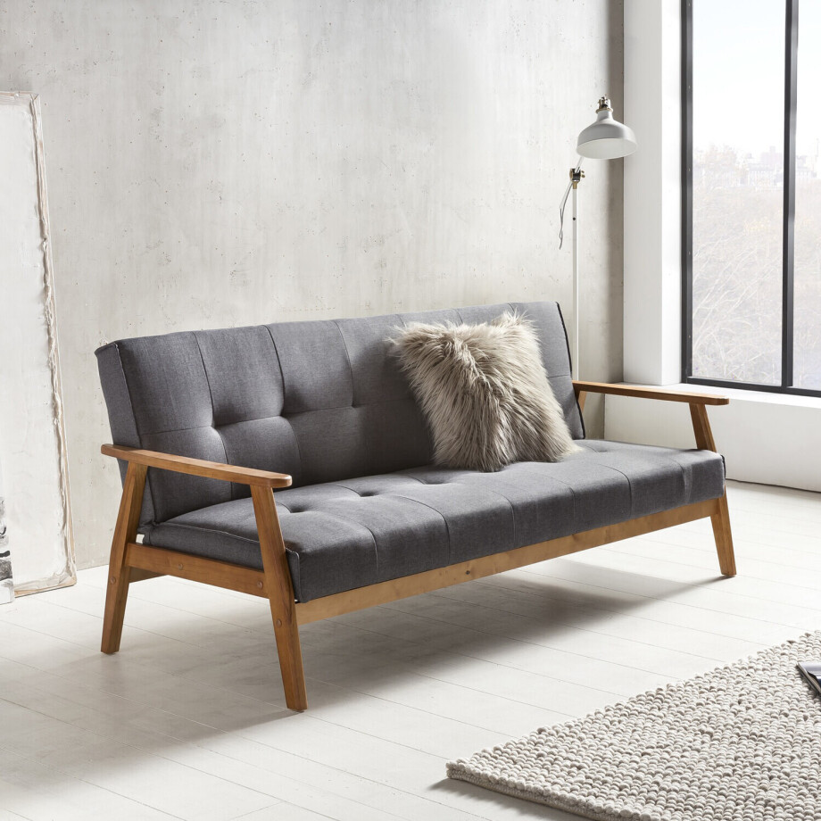 Artistiq Slaapbank 'Lilly' kleur Donkergrijs Artistiq Slaapbank 'Lilly' kleur Donkergrijs afbeelding 1