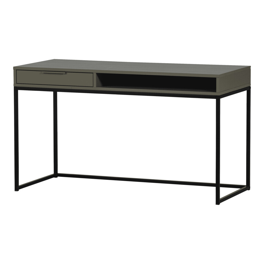 WOOOD Bureau 'Nore' Grenenhout, kleur Mud afbeelding 1