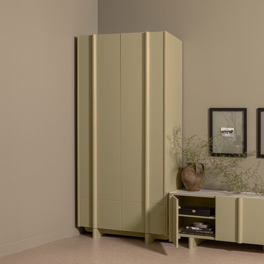 WOOOD Opbergkast 'Basu' Grenen, kleur Moss WOOOD Opbergkast 'Basu' Grenen, kleur Moss afbeelding 1