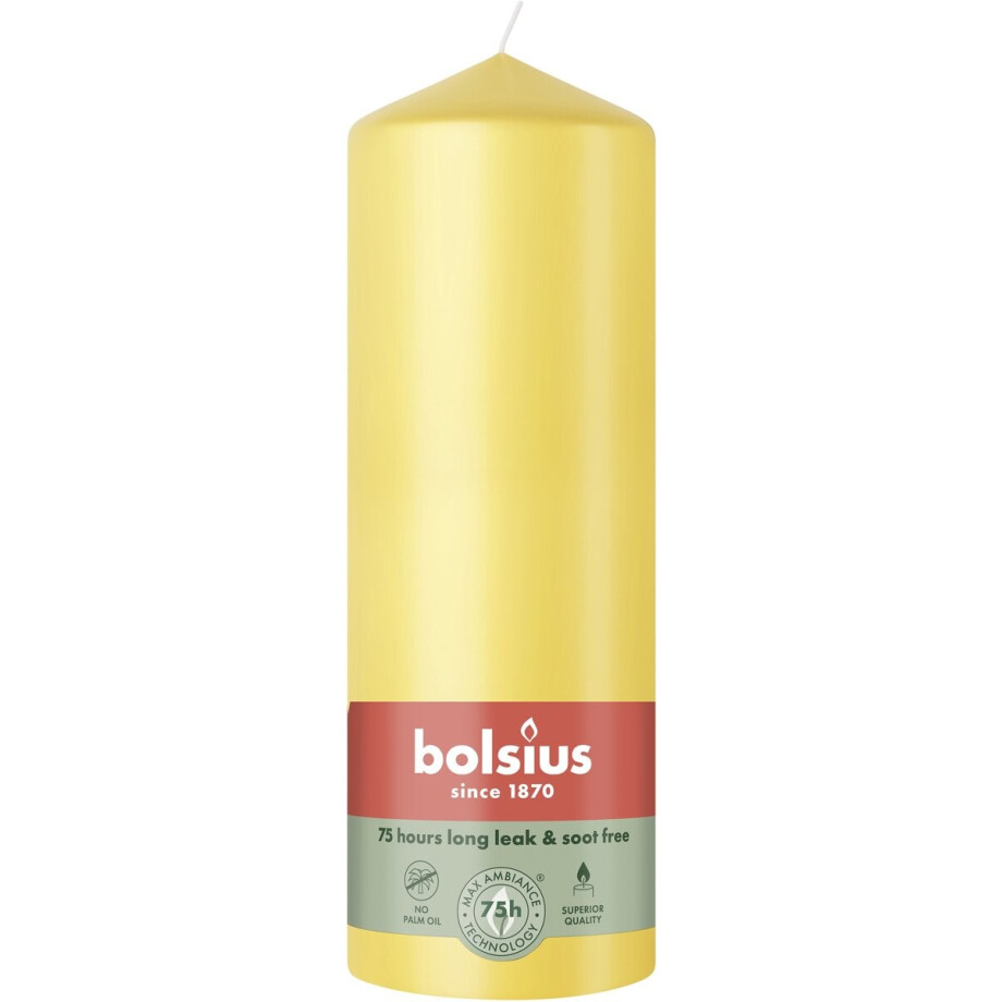 Bolsius Stompkaars 200/68 Sunny Yellow (1 stuk) Bolsius Stompkaars 200/68 Sunny Yellow (1 stuk) afbeelding 1