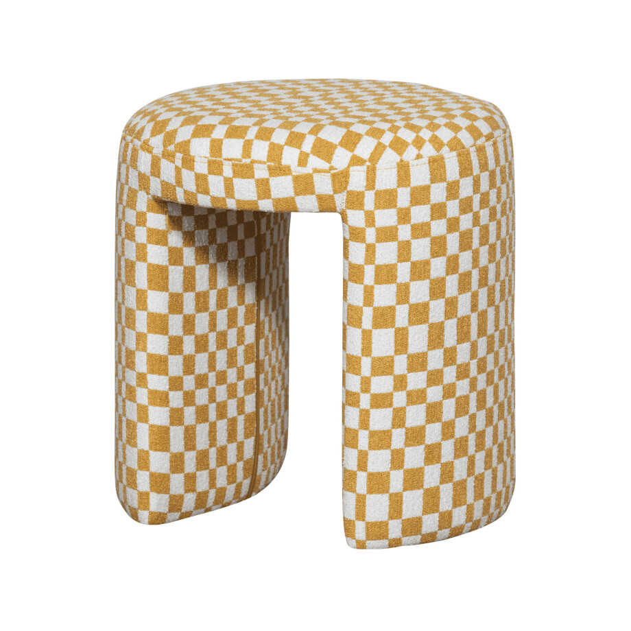 WOOOD Krukje 'Charlie' Geweven, kleur Geel WOOOD Krukje 'Charlie' Geweven, kleur Geel afbeelding 1