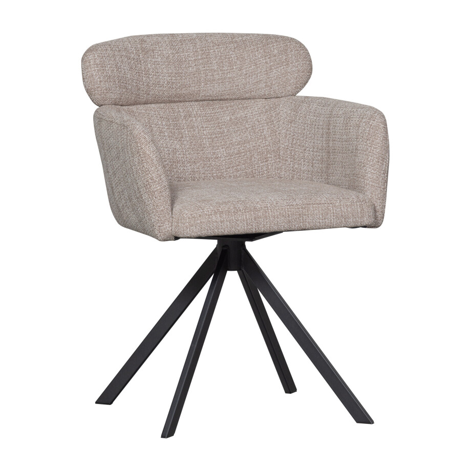 WOOOD Draaibare Eetkamerstoel 'Fenne' Geweven, kleur Naturel afbeelding 1