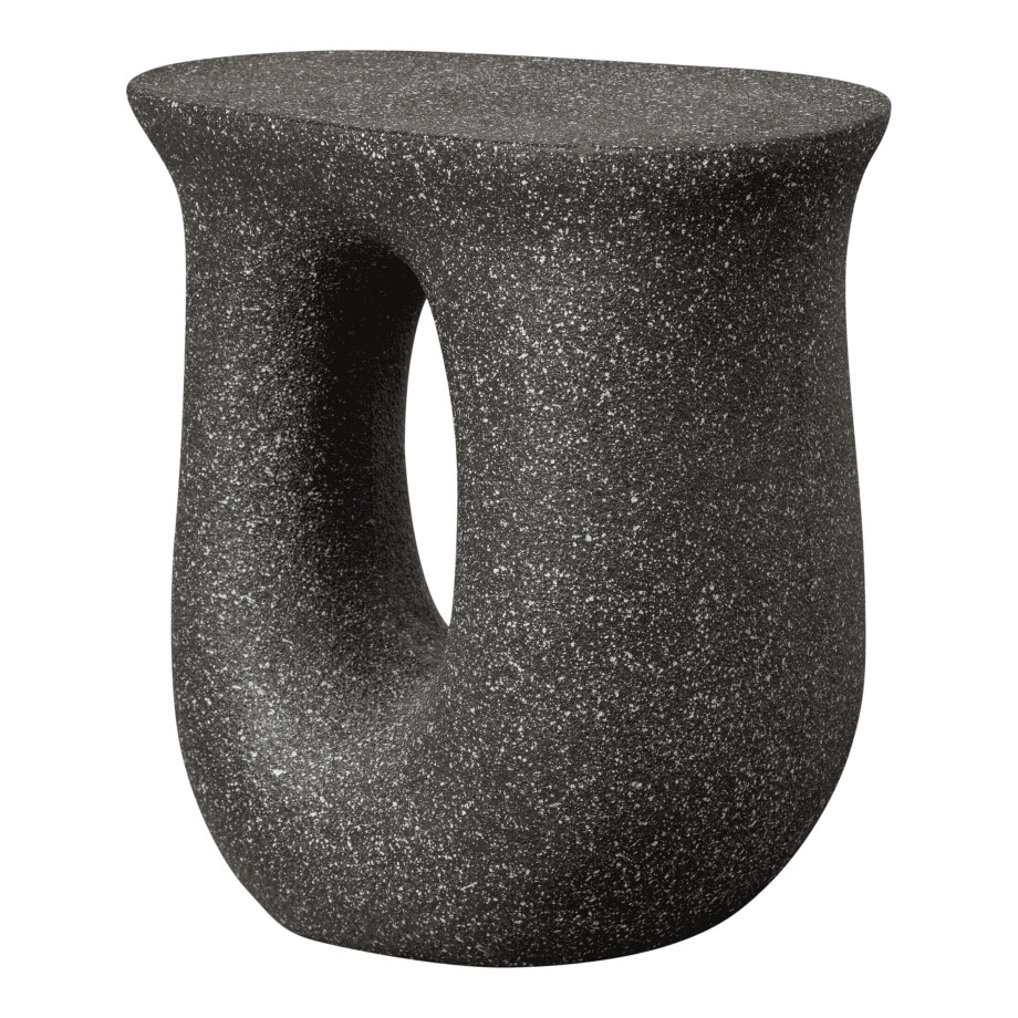WOOOD Organische Bijzettafel 'Moson' Magnesiumoxide, kleur Zwart afbeelding 1
