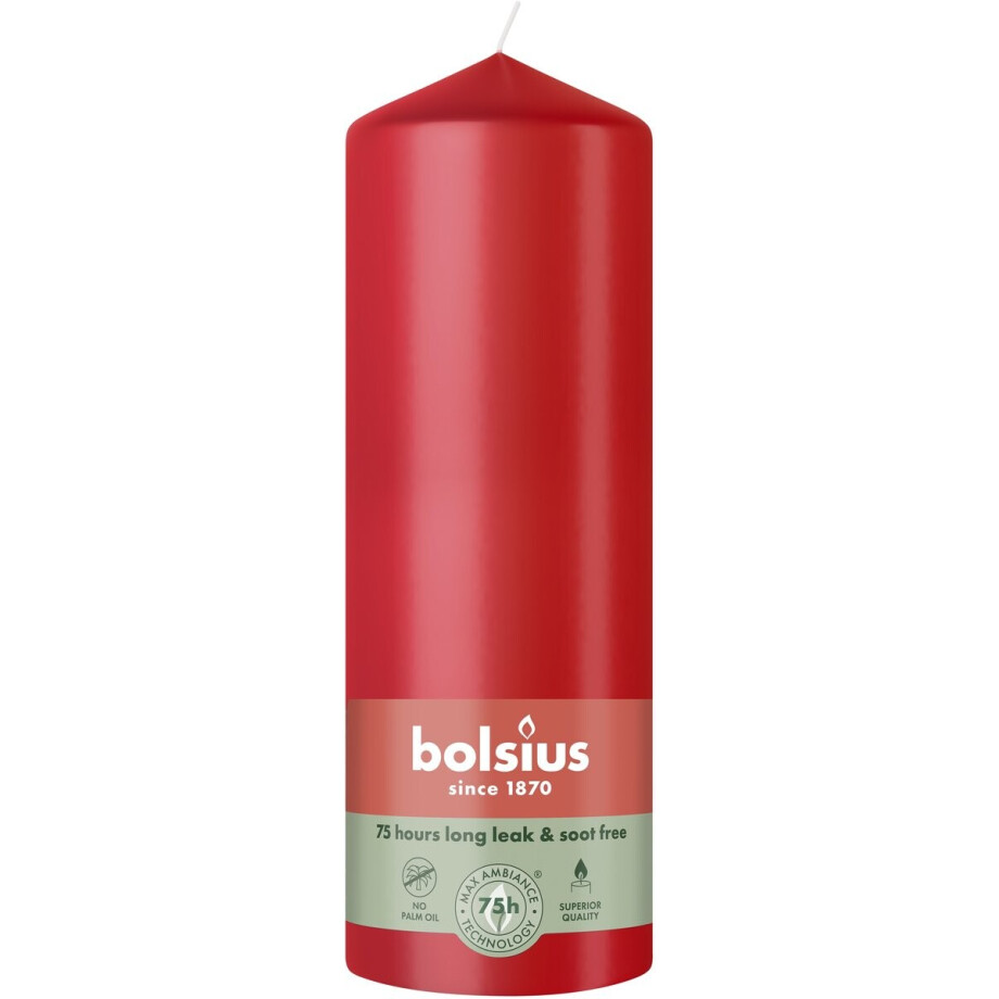 Bolsius Stompkaars 200/68 Delicate Red (1 stuk) Bolsius Stompkaars 200/68 Delicate Red (1 stuk) afbeelding 1