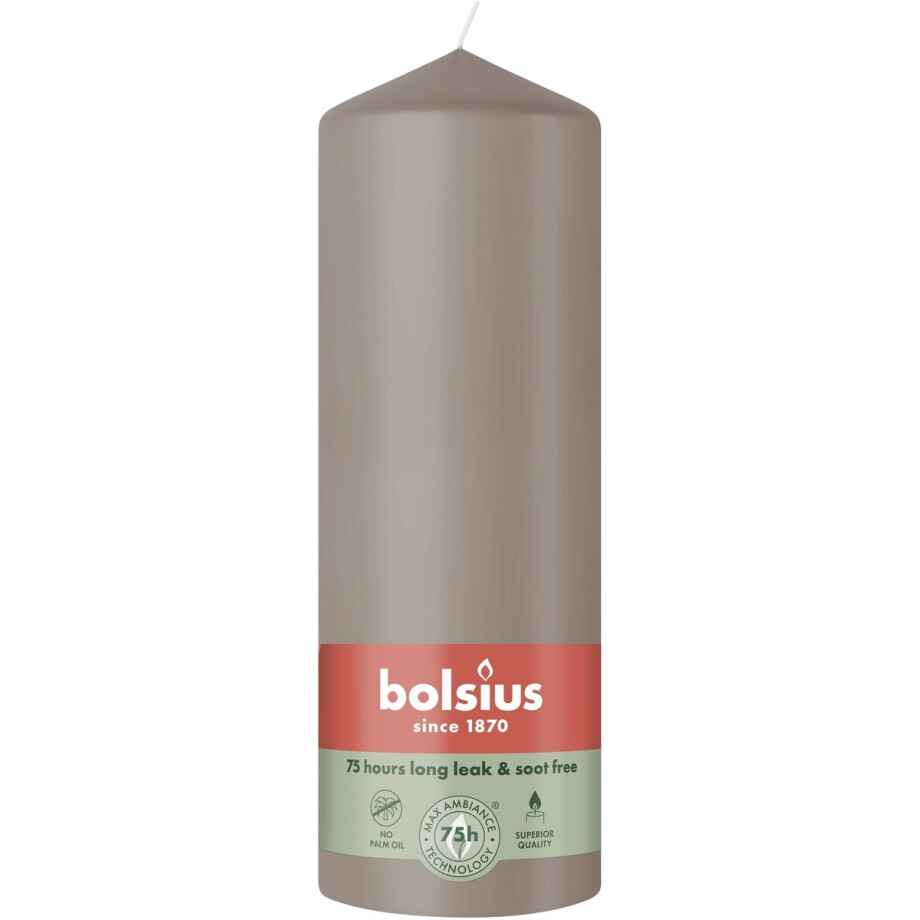 Bolsius Stompkaars 200/68 Light Taupe (1 stuk) Bolsius Stompkaars 200/68 Light Taupe (1 stuk) afbeelding 1
