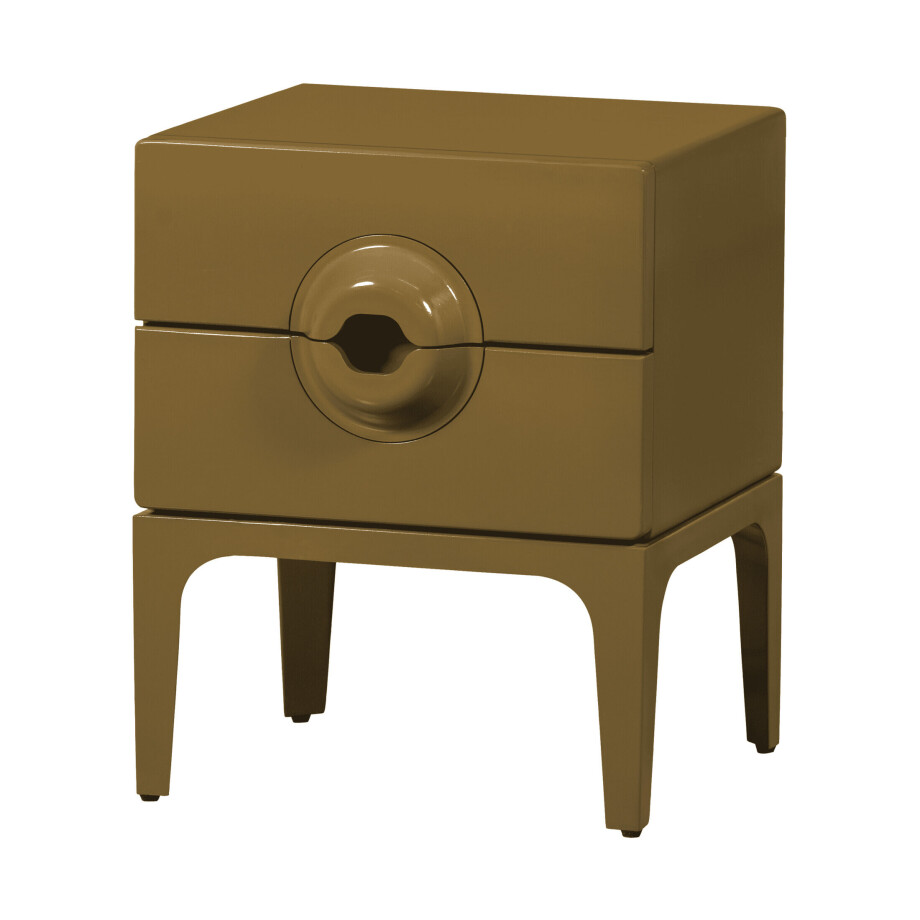 WOOOD Nachtkastje 'Merge' Met 2 lades, kleur Honing Geel afbeelding 