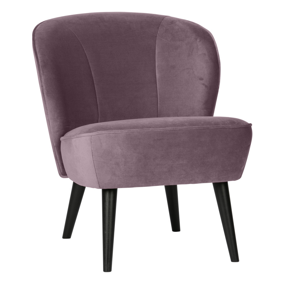 WOOOD Fauteuil 'Sara' Velvet, kleur Warm Lila afbeelding 1