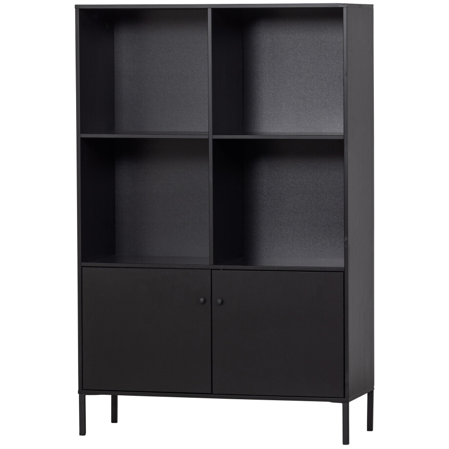 WOOOD Opbergkast 'Xam' Grenenhout, kleur Zwart afbeelding 1