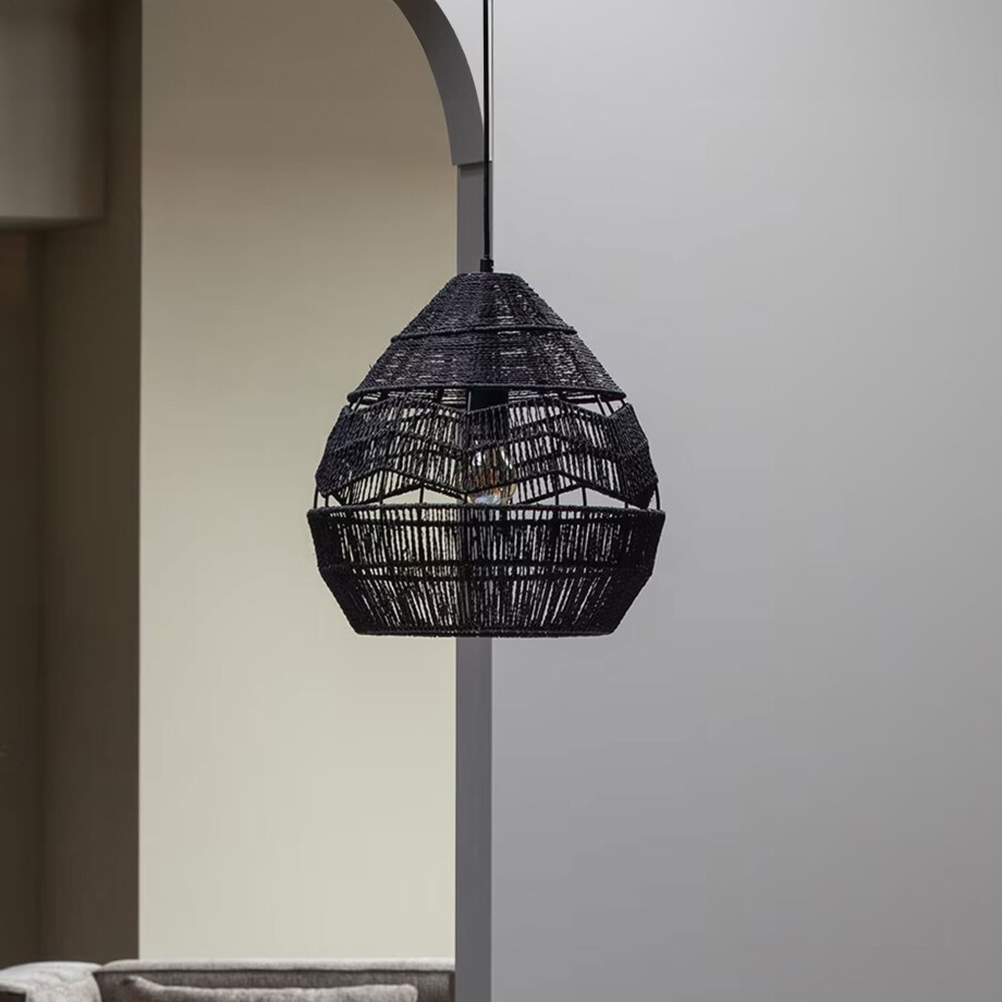 WOOOD Hanglamp 'Adelaide' Ø35cm, kleur Zwart afbeelding 1