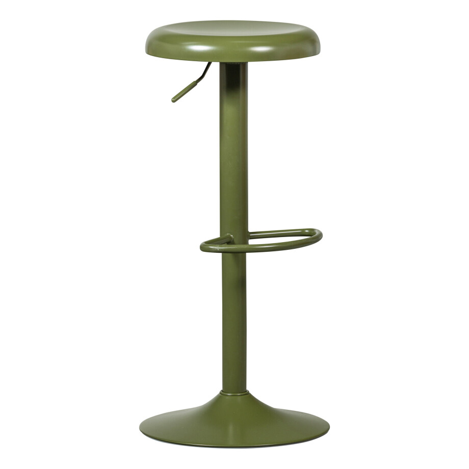 WOOOD Verstelbare Barkruk 'Isaac' kleur Warm Groen (zithoogte 61-81cm) afbeelding 1