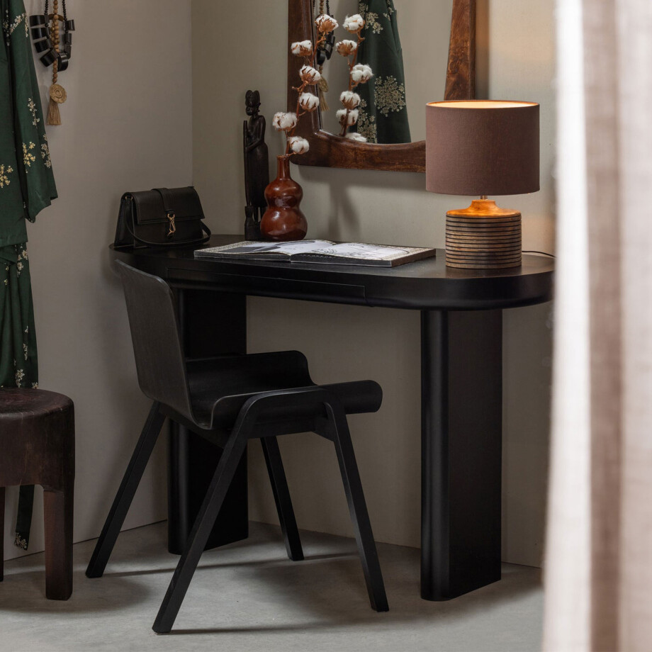 WOOOD Bureau/Sidetable 'Mael' Met 1 lade, 120 x 50cm kleur Zwart WOOOD Bureau/Sidetable 'Mael' Met 1 lade, 120 x 50cm kleur Zwart afbeelding 1