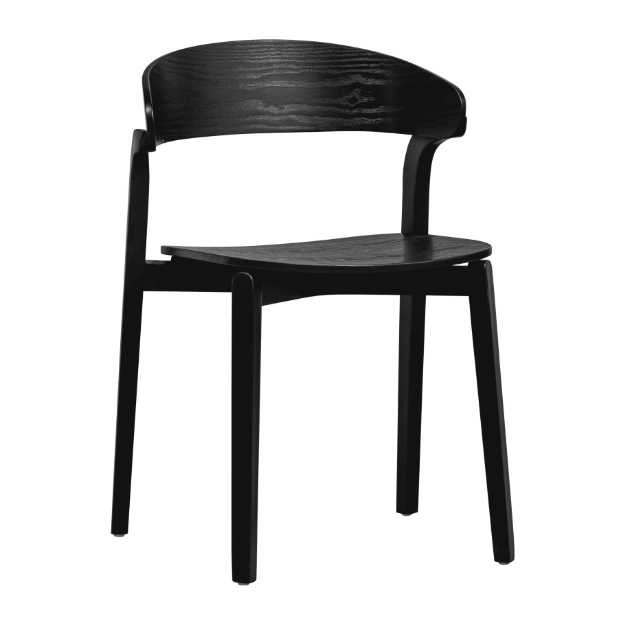 WOOOD Eetkamerstoel 'Cras' Essen, kleur Zwart WOOOD Eetkamerstoel 'Cras' Essen, kleur Zwart afbeelding 1