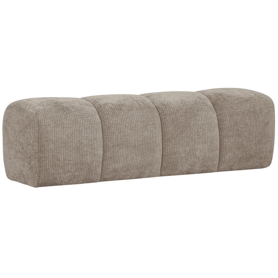 WOOOD Bankje 'Mojo' Geweven Rib, 164cm, kleur Donker Zand afbeelding 1
