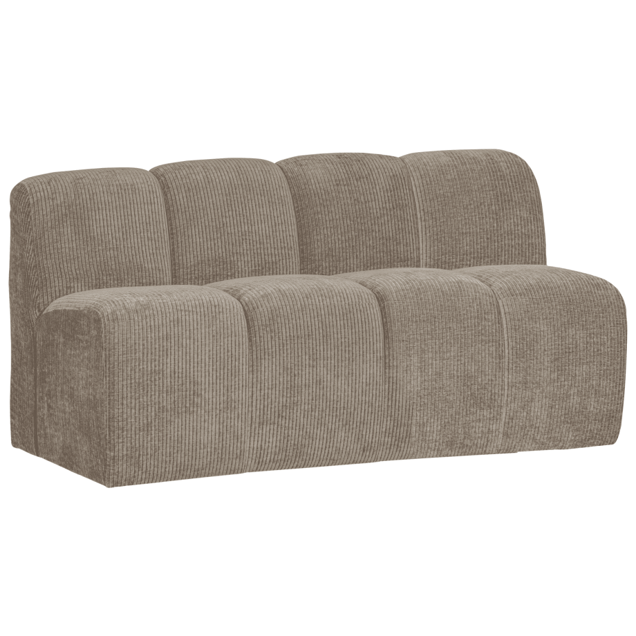 WOOOD Eetkamerbank 'Mojo' Geweven Rib, 164cm, kleur Donker Zand afbeelding 1