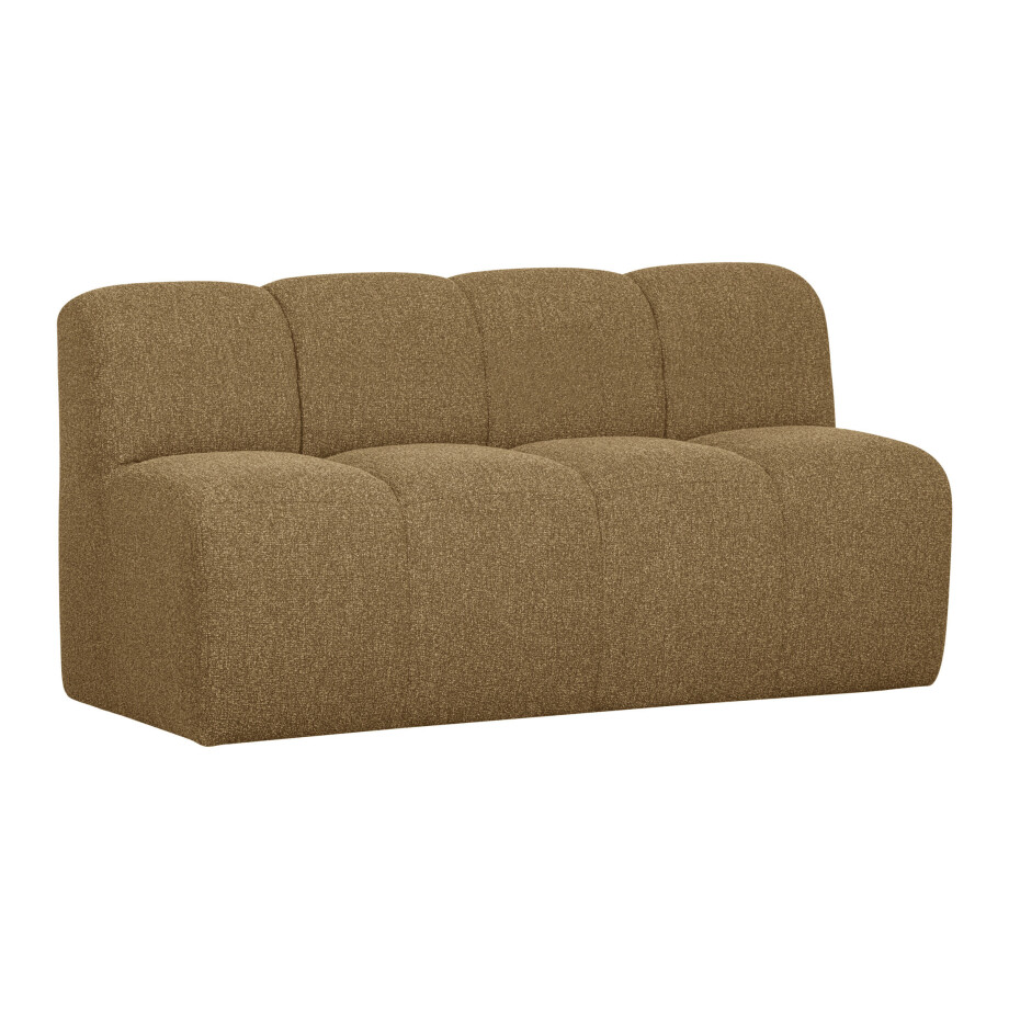 WOOOD Eetkamerbank 'Mojo' Bouclé, 164cm, kleur Geel/Bruin Melange afbeelding 1