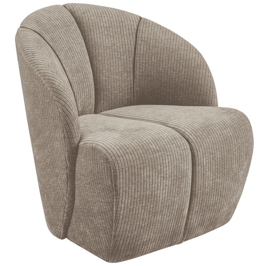 WOOOD Draaifauteuil 'Mojo' Geweven Rib, kleur Donker Zand afbeelding 1