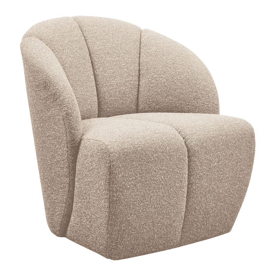 WOOOD Draaifauteuil 'Mojo' Bouclé, kleur Beige Melange afbeelding 1