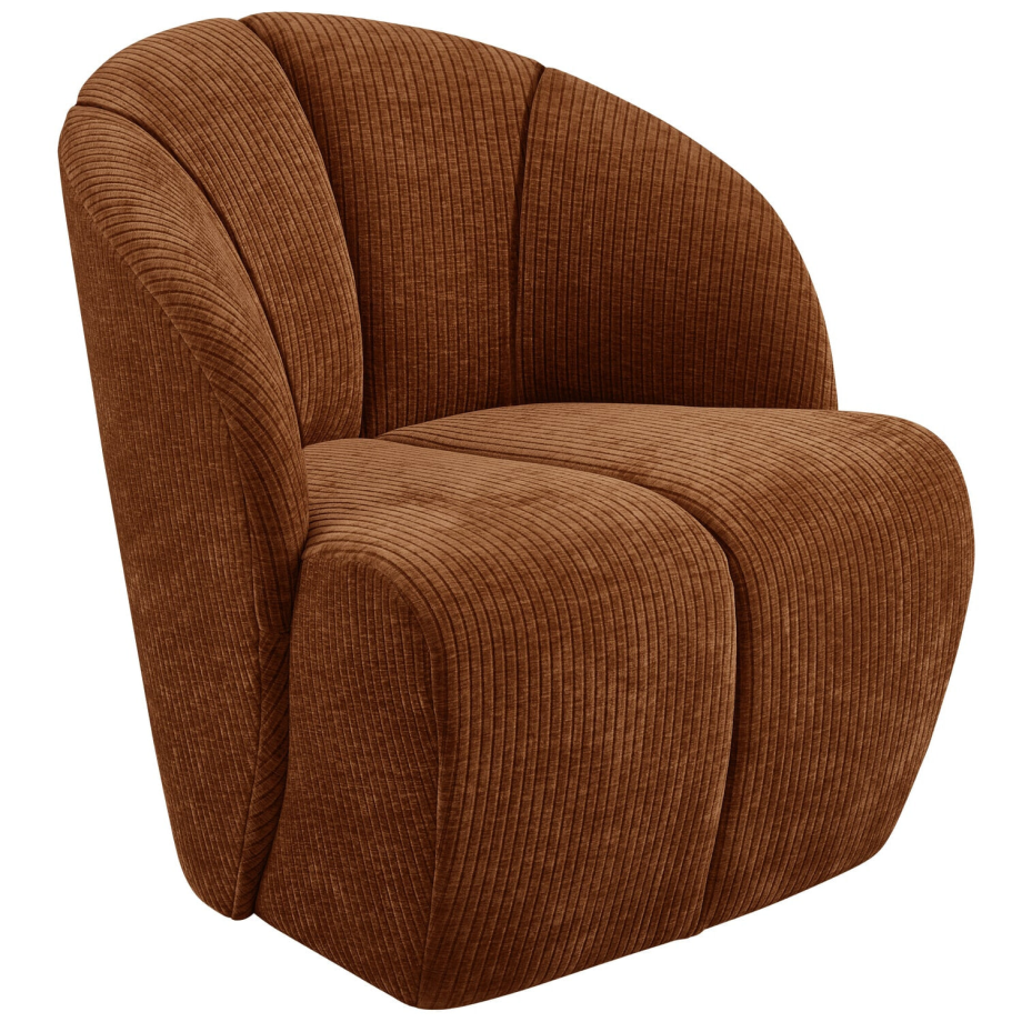 WOOOD Draaifauteuil 'Mojo' Rib, kleur Roestbruin afbeelding 1