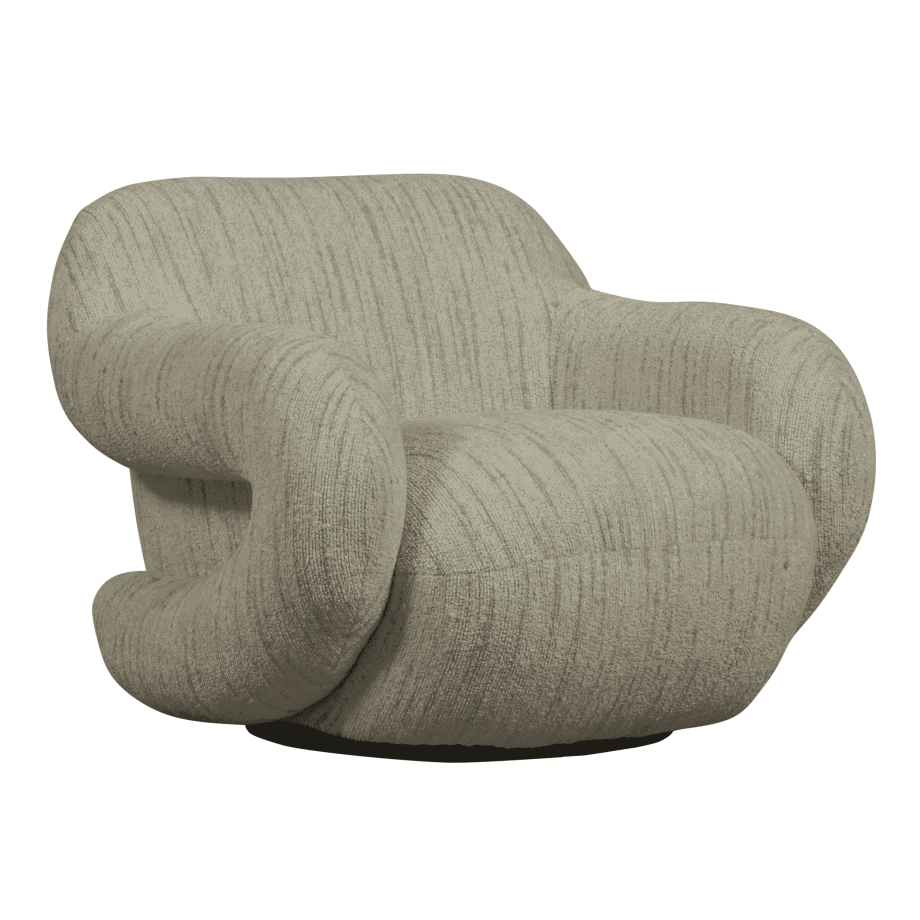 WOOOD Fauteuil 'Folke' Chenille, kleur Naturel Melange WOOOD Fauteuil 'Folke' Chenille, kleur Naturel Melange afbeelding 1
