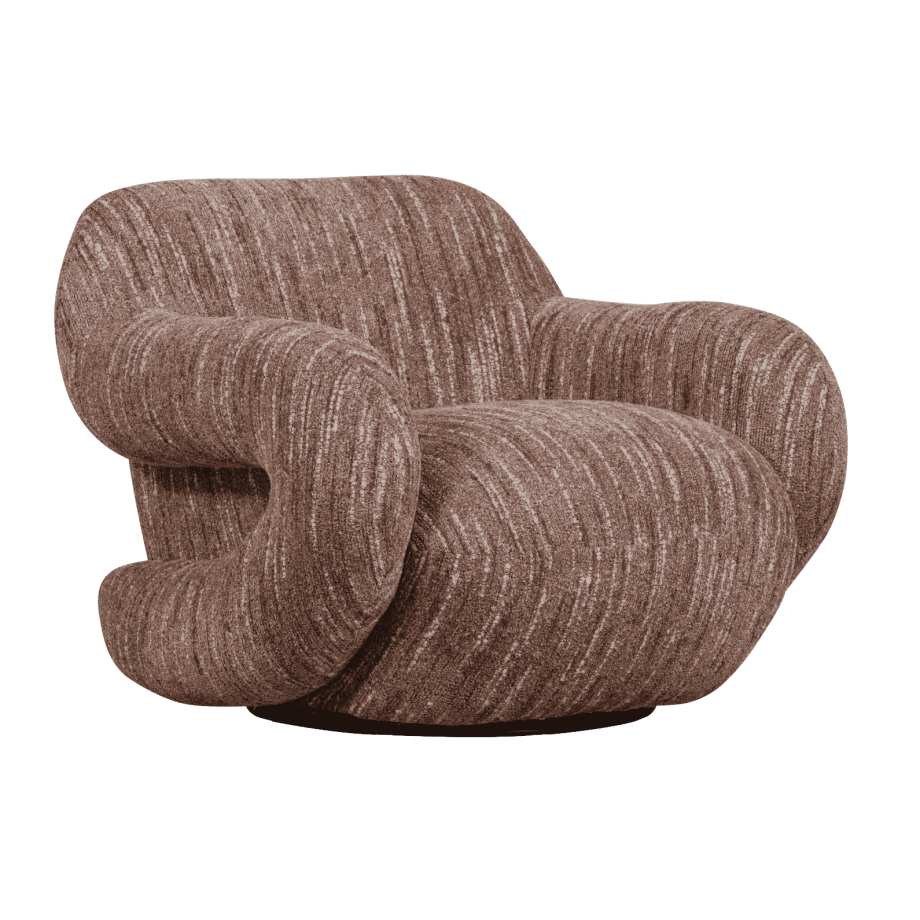 WOOOD Fauteuil 'Folke' Chenille, kleur Oudroze Melange afbeelding 1