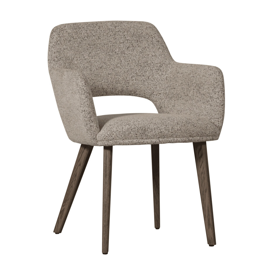 WOOOD Eetkamerstoel 'Murat' Chenille, kleur Naturel/Bruin afbeelding 1