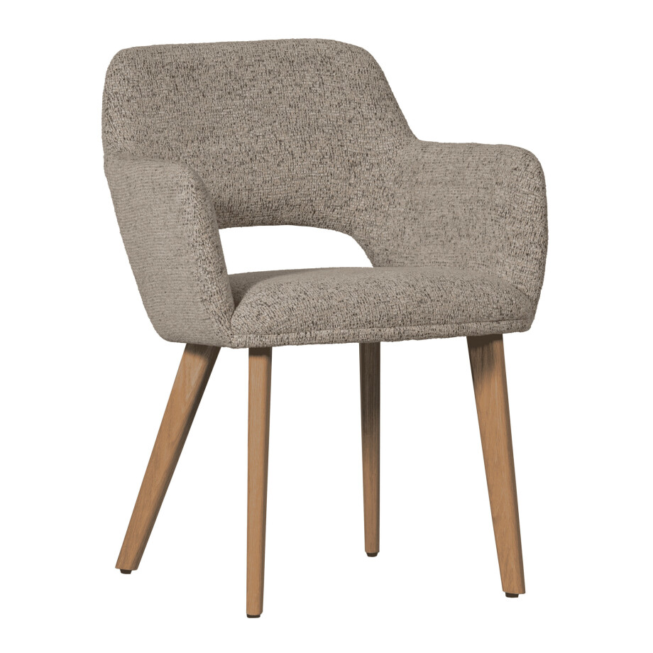 WOOOD Eetkamerstoel 'Murat' Chenille, kleur Naturel afbeelding 1