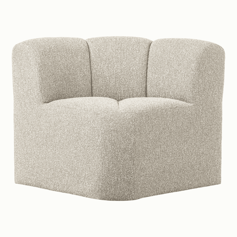 WOOOD Eetkamerbank 'Mojo' Bouclé, Hoek, kleur Beige Melange afbeelding 1