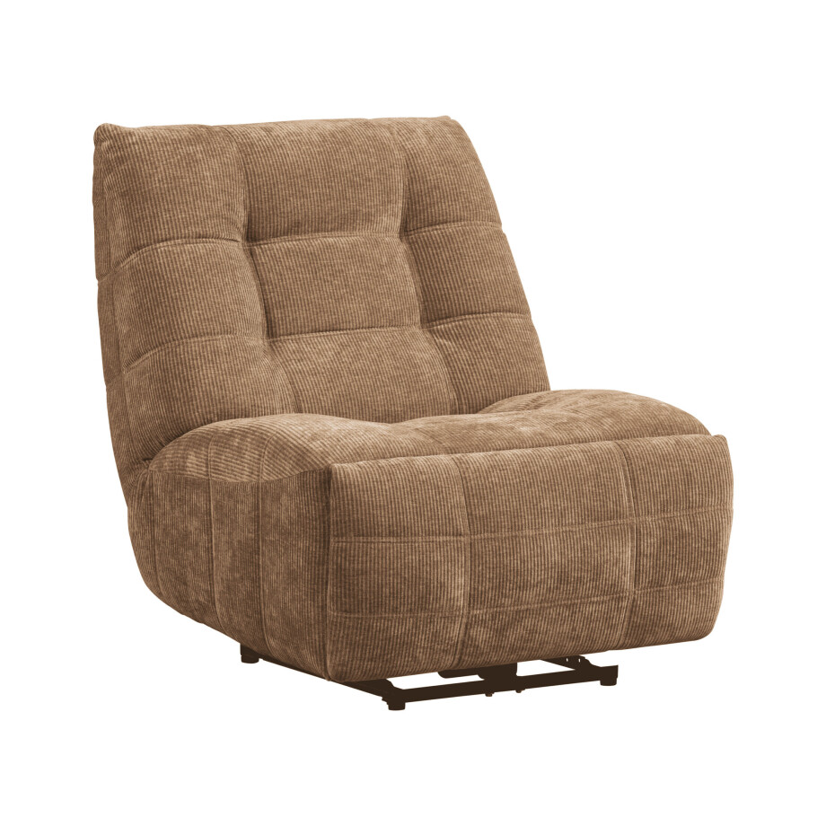 WOOOD Relaxfauteuil 'Hein' Geweven ribstof, kleur Lichtbruin afbeelding 1