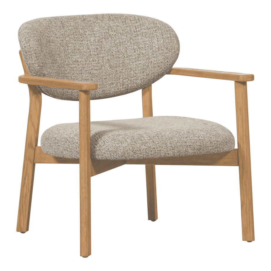 WOOOD Fauteuil 'Udar' Geweven melange stof, kleur Naturel/Naturel afbeelding 1