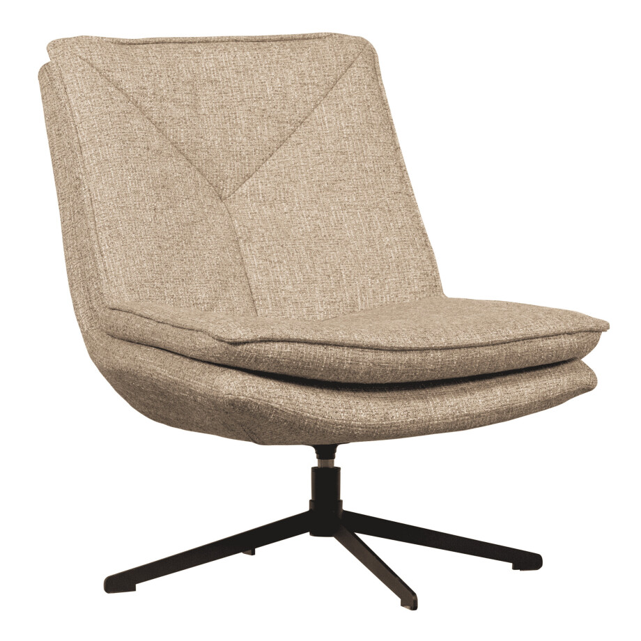 WOOOD Draaifauteuil 'Milaro' Geweven melange stof, kleur Naturel afbeelding 1