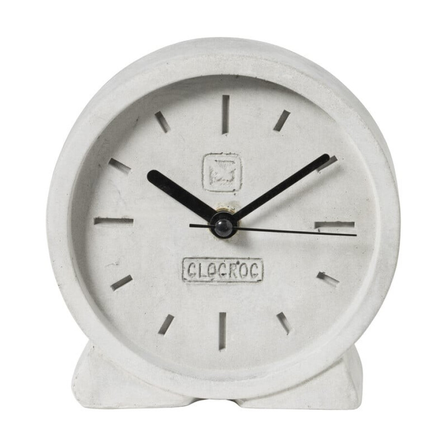 Staande klok cement - grijs - 12.5x12x4 cm afbeelding 