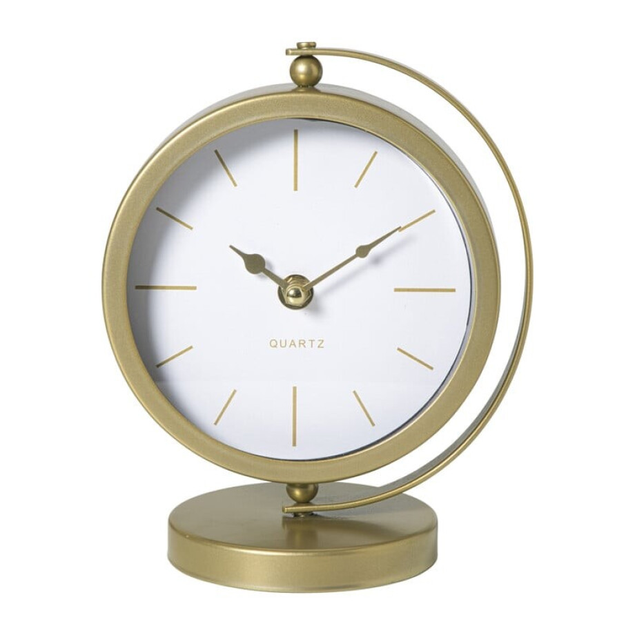 Tafelklok metaal - goud - 20x16x10.5 cm Tafelklok metaal - goud - 20x16x10.5 cm afbeelding